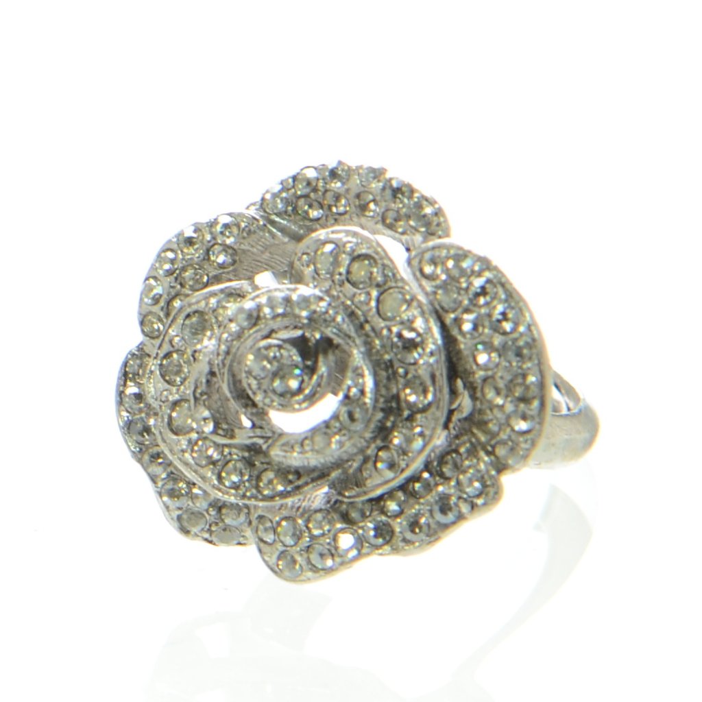 Oscar De La Renta Pave Crystal Rose Ring 179$